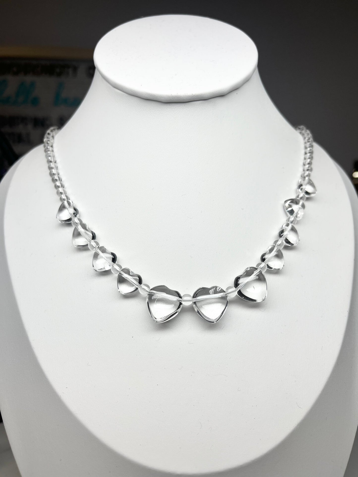 Clear Quartz Heart Necklace