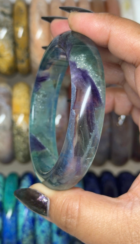 Rainbow Fluorite Bangle 58.4mm