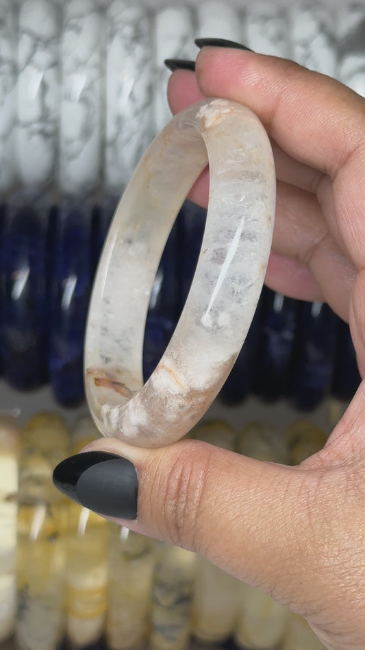 Flower Agate Bangle 57.7mm