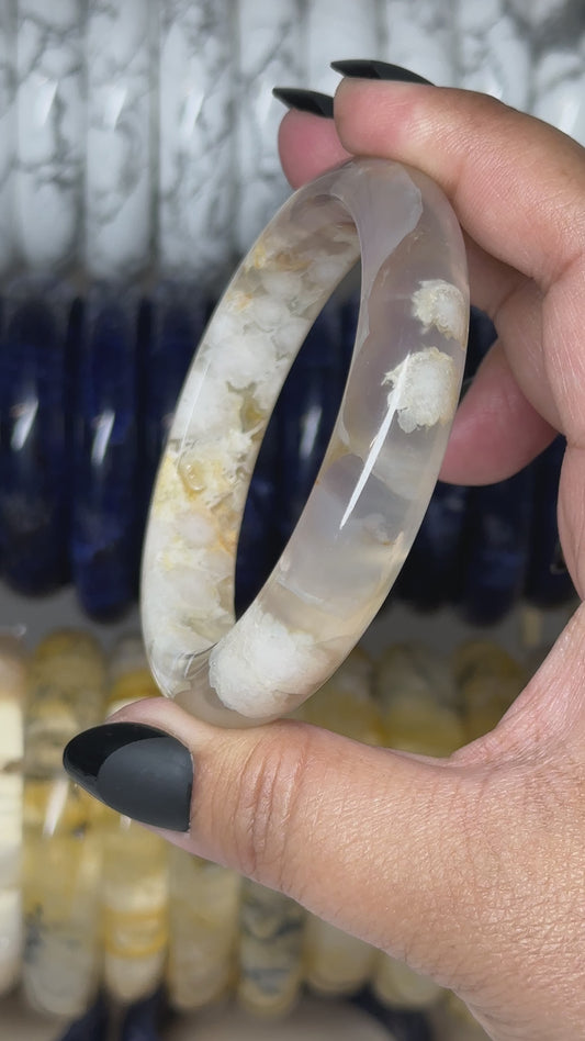 Flower Agate Bangle 59.9mm