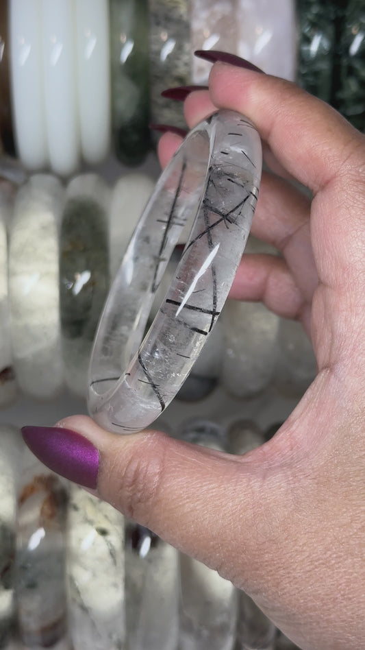 Tourmaline in Quartz Bangle 63.5mm