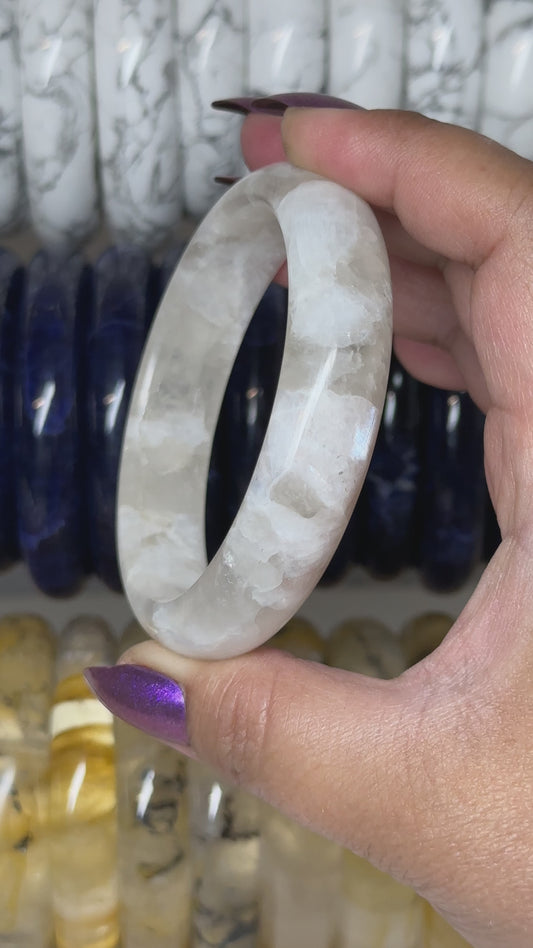 White Moonstone Bangle 61mm