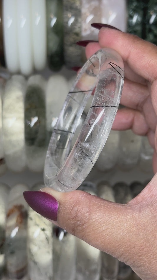 Tourmaline in Quartz Bangle 63mm