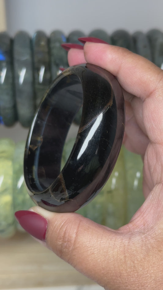 Blue / Yellow Tiger Eye Bangle 57mm