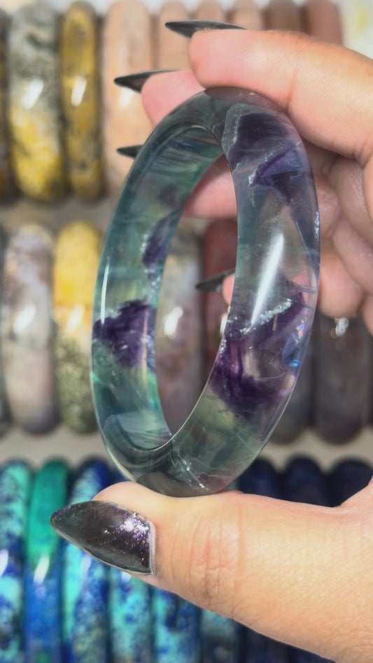 Rainbow Fluorite Bangle 58.3mm