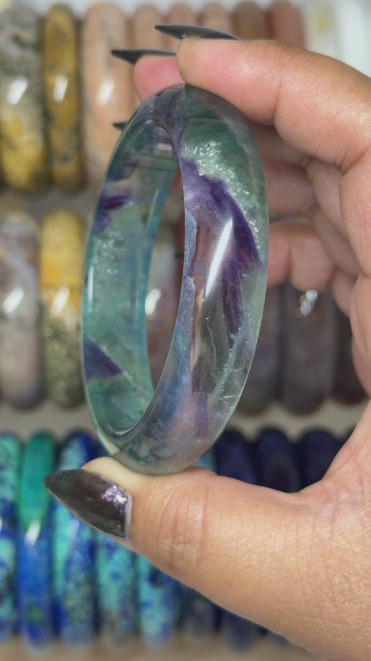 Rainbow Fluorite Bangle 58.4mm